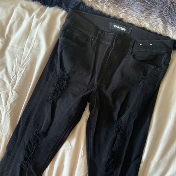 Express black ripped legging skinny jean - Picture 1 of 6